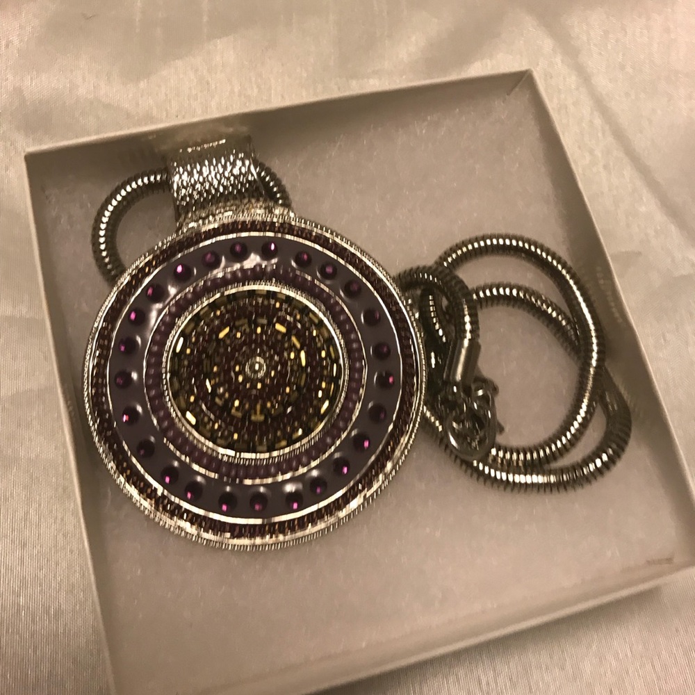 Beautiful Purple Crystal Madeline Silver Necklace